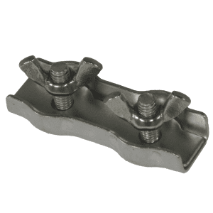 Stainless steel rope connector with wingnuts for joining electric fence ropes