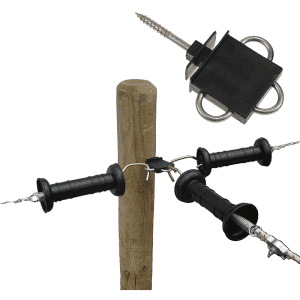 A 3 way gate handle insulator