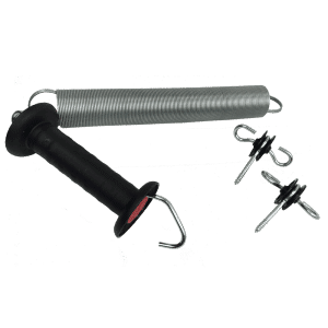 A spring gate for electric fences that stretches 5m