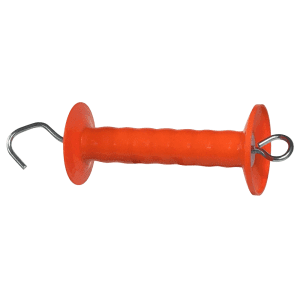 Big orange gate handle for electric fence gates