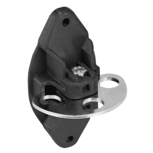 Heavy duty gate handle insulator for electric fences with 3 holes for line connection