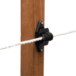 Nail on claw insulator for electric fence rope and wire