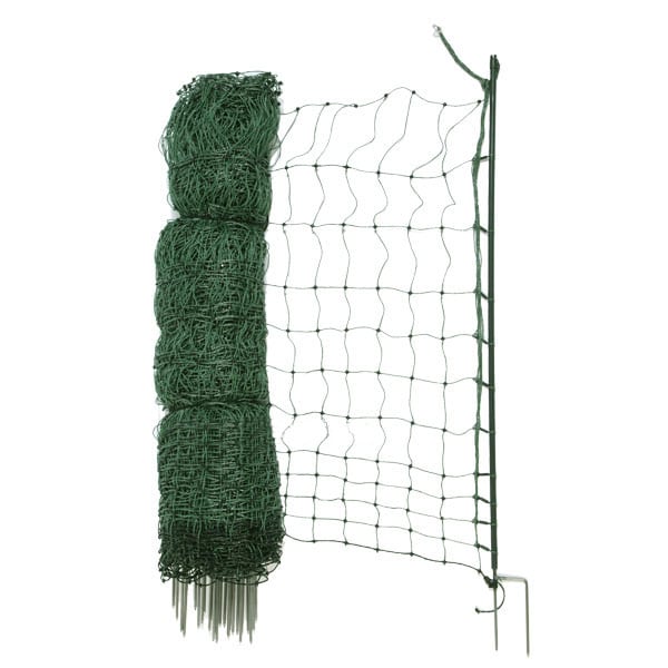 50m long poultry netting with double spikes throughout to give maximum grip in the soil