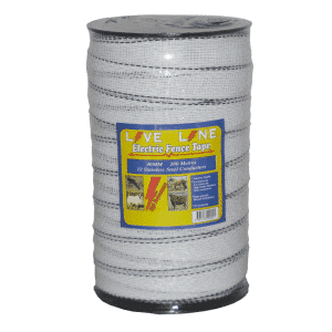 white Liveline 40mm electric fencing tape