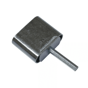 Steel screw in tool for helping to drill ring insulators into wooden fenceposts