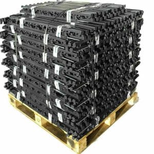 Original plastic Rutland Electric 3ft electric fence posts in black with 9 insulated lugs for 20mm tape or twine