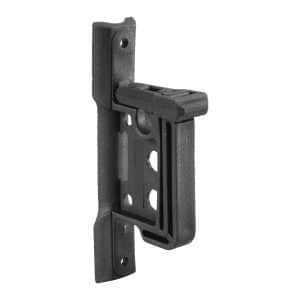 An insulator to hold 20mm & 40mm electric fence tape & electric rope. Screws to wooden post.