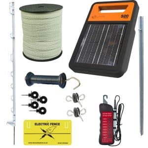 Electric fence kit for horses with choice of Gallagher solar energiser and posts
